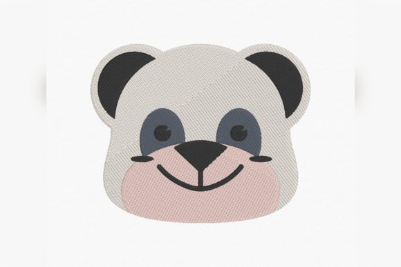 Cartoon Panda Face Embroidery
