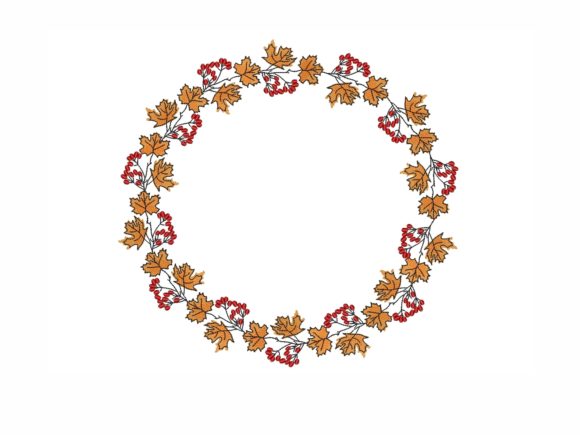 Fall Wreath Embroidery Design