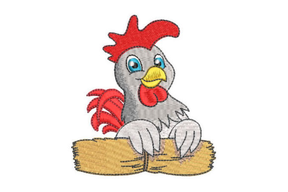 Farm Hen Embroidery Design