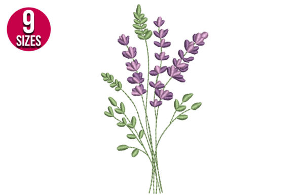 Lavender Bunch Embroidery