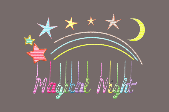 Magical Night Embroidery Design