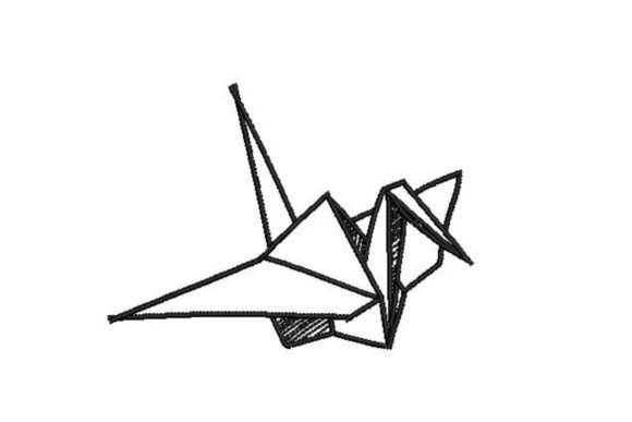 Paper Crane Embroidery Design