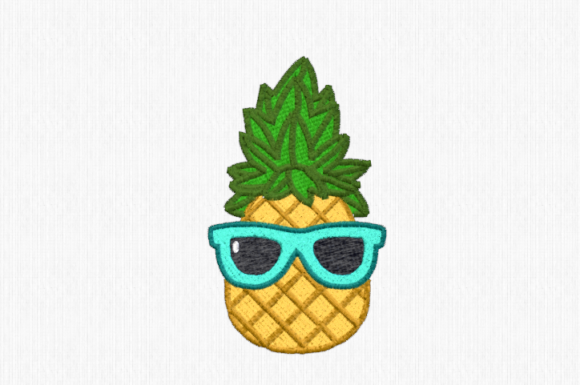 Pineapple with Sunglasses Embroidery