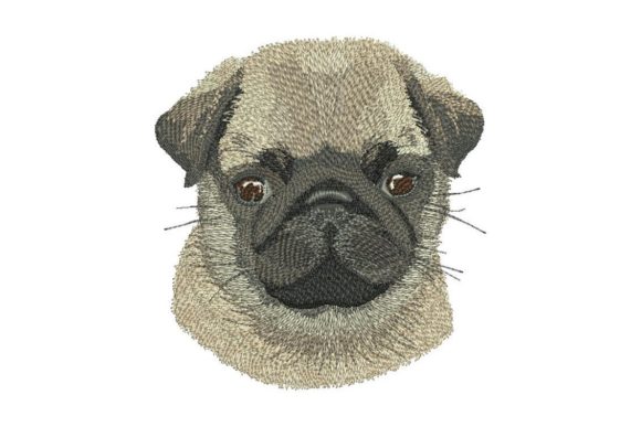 Pug Puppy Embroidery Design
