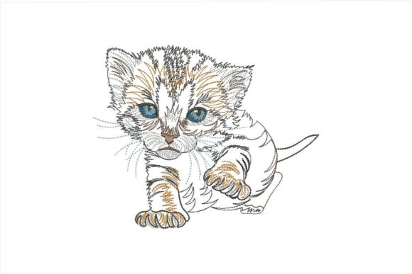 Tiny Kitten: A Seasonal Embroidery Gem